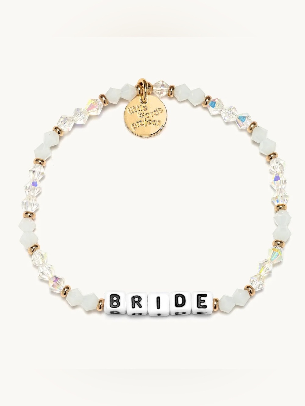 Little Words Project “Bride” Beaded Bracelet NWT Size M/L